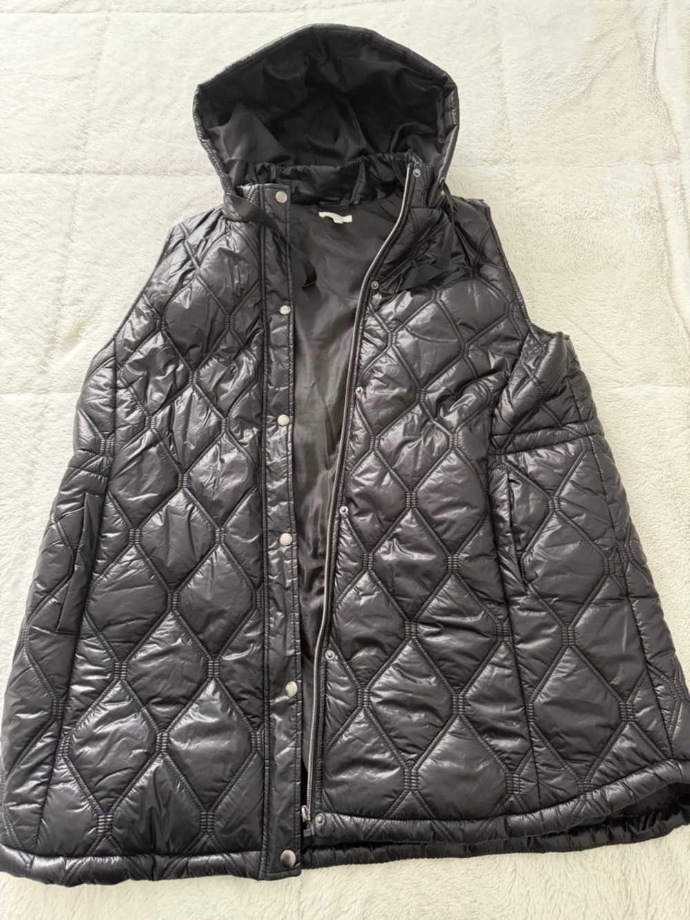 Maurices Black Quilted Hooded Puffer Vest